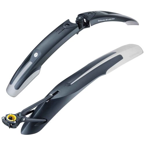 Topeak DeFender M1 & XC11 27.5"-29" Fender Set – Front & Rear Mudguard System with Adjustable Angles, Quick-Release Mounts, and High-Impact Two-Tone Construction