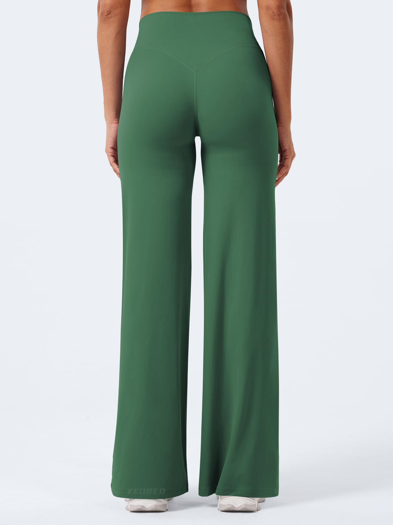 YEOREO Workout Leggings Womens No Front Seam Straight Leggings 31.5" High Waist Buttery Eddiy Gym Yoga Pants Dark Green XS