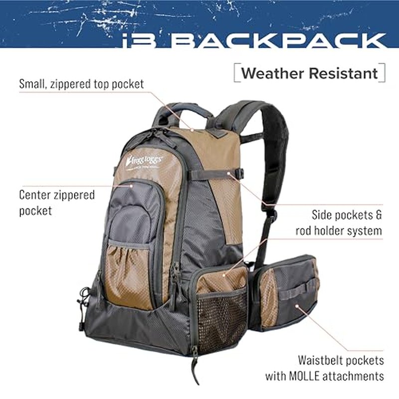 Frogg Toggs i3 Fishing Backpack, Tackle Storage, Includes 3-3600 Bait Trays