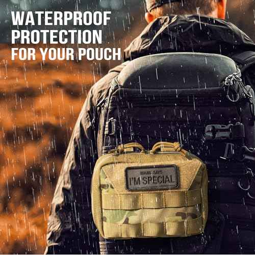 OneTigris MOLLE Pouch, Tactical Admin Pouch Belt EDC Tool Organizer Zippered Utility Waist Pack 7.5"x5"x2"