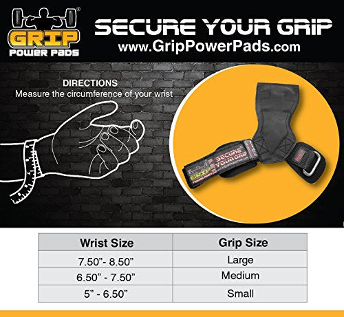 Lifting Grips PRO Weight Gloves Best Heavy Duty Straps Alternative to Power Hooks Deadlifts Adjustable Neoprene Padded Wrist Wrap (RdStRb, Small 5.0"-6.40" Wrist Size)