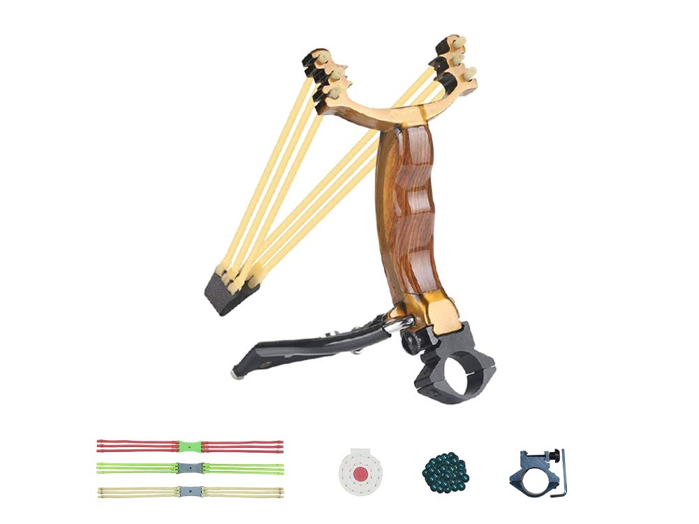 DEFTIMIRC Professional Slingshot, Outdoor Slingshots for Hunting, Slingshots for Adults, Super Power Catapult Slingshot with 1 Target, 50 Pcs Slingshot Ammo and 3 Slingshot Bands Replacement