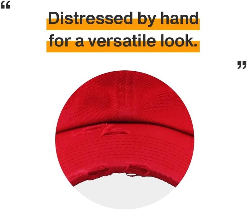 Vintage Washed Distressed Cotton Dad Hat - Adjustable Unisex Baseball Cap