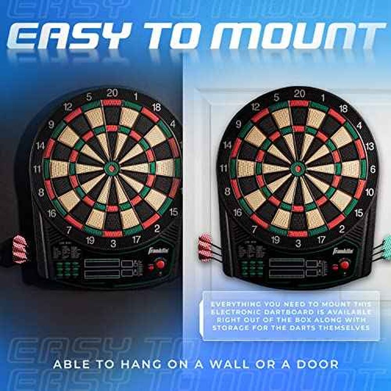 Franklin Sports Electronic Dart Board Sets - Soft Tip Electric Dartboard with Digital Scoreboard - (6) Darts Included