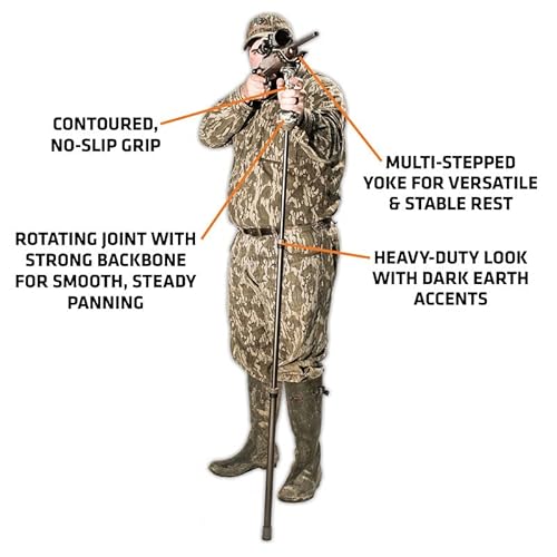 PRIMOS Hunting Trigger Stick Gen3 Shooting Stick, Adjustable Height, Quick-Detach Yoke, Durable and Lightweight, Ideal for Hunting, Shooting, and Photography