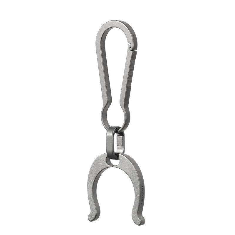 KEEPO LINK Titanium Water Bottle Holder, Keychain Water Bottle Clip for Everyday Carry Outdoor Hiking & Climbing, OLT04 (With carabiner)