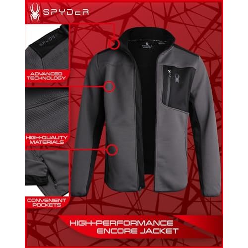 Spyder Men's Jacket - Full Zip Up Soft Encore Fleece Jackets for Men - Men's Lightweight Jackets with Chest Pockets (S-XL)