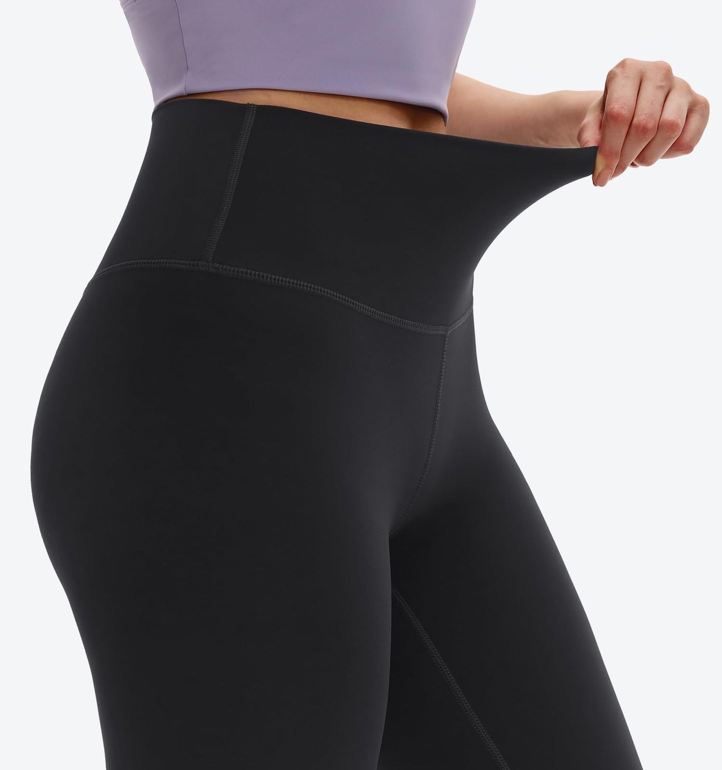 Saniripple High Waisted Soft Leggings 25" Stretchy Workout Yoga Pants for Women Black Medium