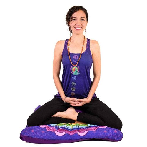 Cudegui Zabuton meditation cushion, meditation cushion floor pillow, meditation mat with eco firendly filling, Chakras Cover