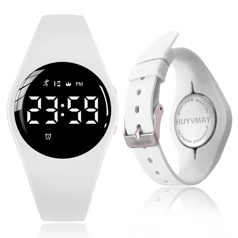 Kids Pedometer Fitness Watch without App/Bluetooth, Rechargeable Sports Watch with 21-Day Battery Life, IP68 Waterproof Watch with Alarm Clock Timer Step/Distance/Calorie Counter for Kid Boys Girls