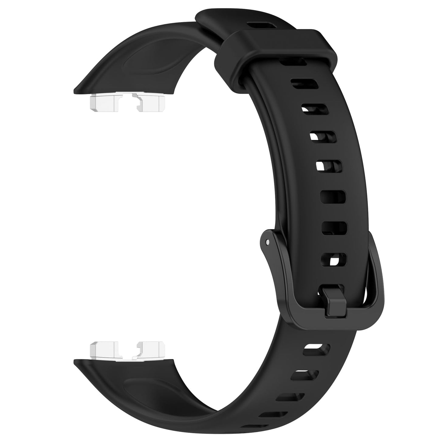 AWADUO Replacement Silicone SmartBand Compatible with Huawei Band 9/9 NFC/ 8/NFC Wrist Strap Bracelet Bands, Soft And Durable(Black/Metal Head)