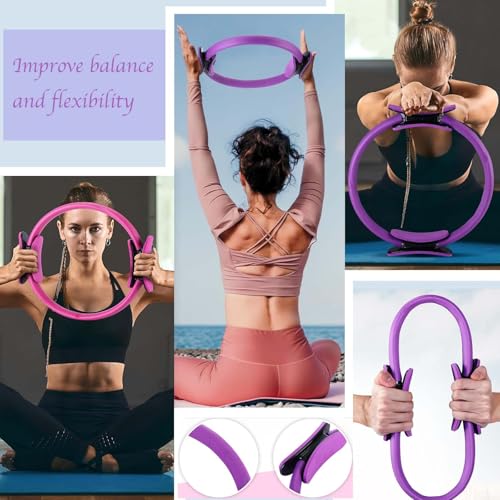 pilates ring circle set 13 pcs pilates equipment accessories for home workouts includes 9.8” pilates ball 12” magic circle yoga ring and resistance bands for women pilates ring and ball set gift