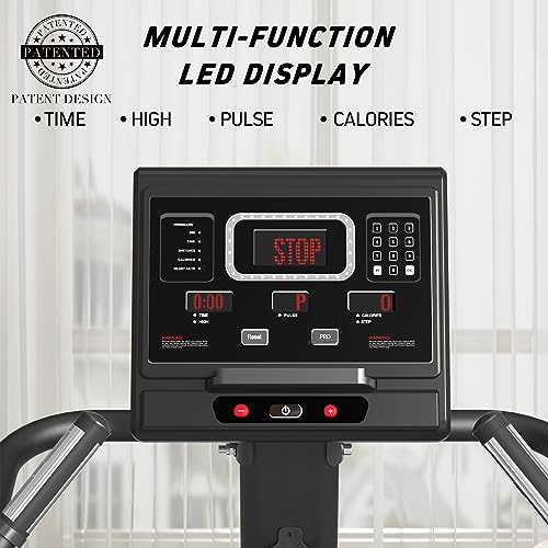 Stepper Machine, GMWD Stair Climber with LED Screen, Commercial Grade Stair Stepper Exercise Machine with 15 Resistance Levels, 441LBS, 24-164 Steps/Minute, Black