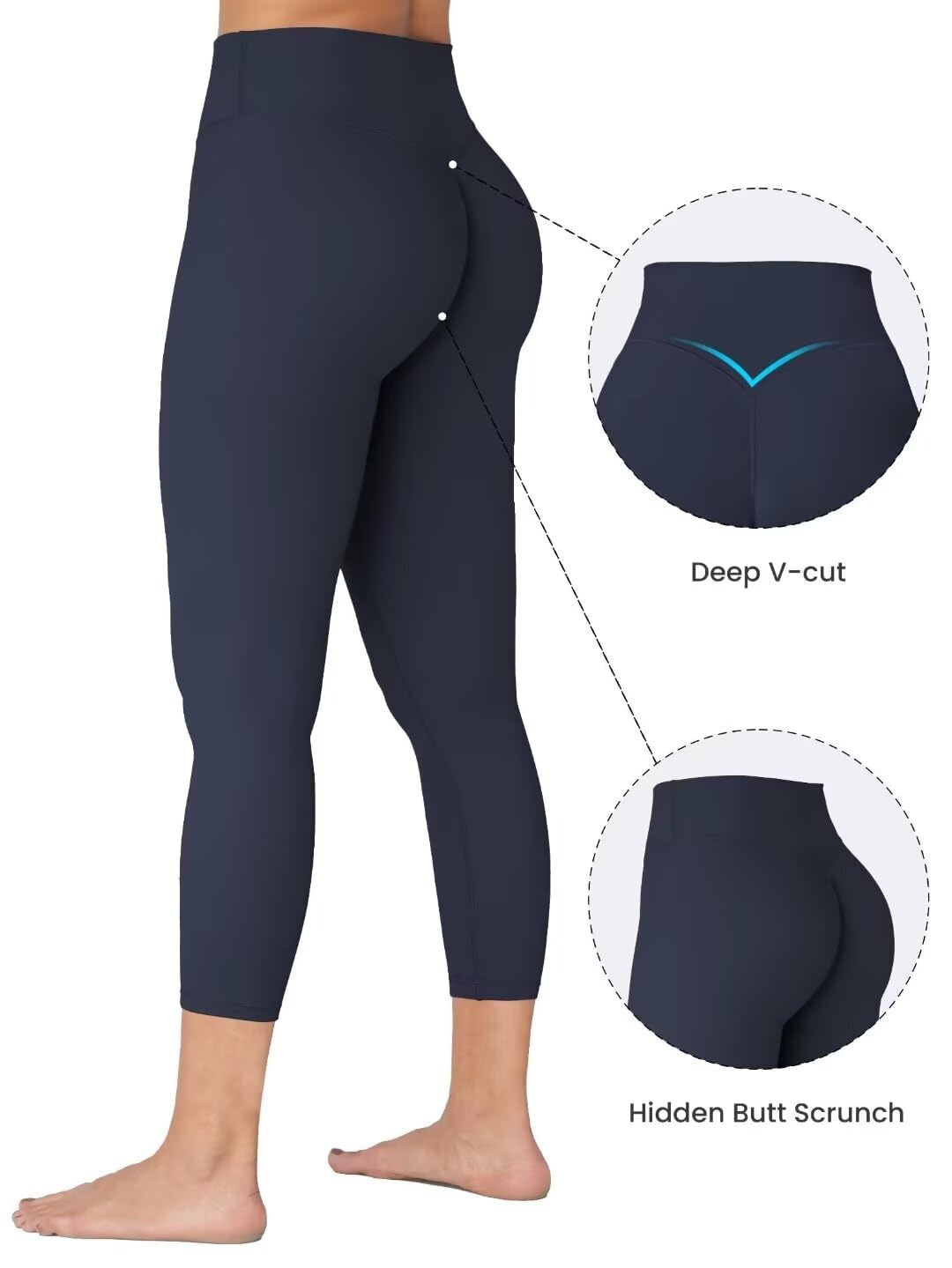 Sunzel Sunzfly Invisible Butt Scrunch Workout Leggings for Women, Butt Lifting High Waisted Gym Yoga Pants with Tummy Control 25" Beige Medium