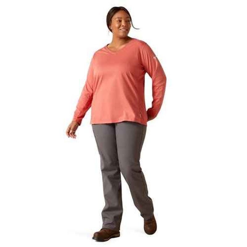 ARIAT Women's Fire Resistant AC Crew Top, Mineral Red, X-Large