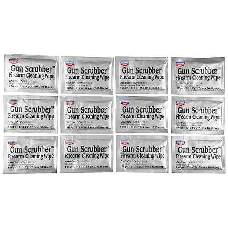 Birchwood Casey Gun Scrubber Gun Cleaning Wipes - Gun Cleaner, Lubricant, and Protectant, 12 Wipes