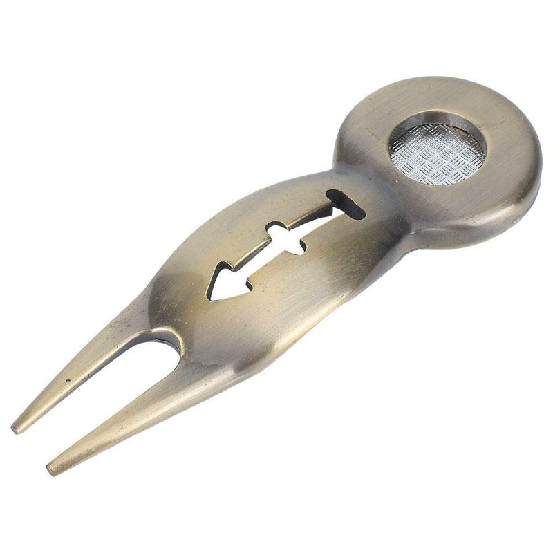 Golf Divot Repair Tool, Portable Zinc Alloy Green Fork with Magnetic Ball Markers Ball Line Drawing Function for Golfers Golf Course Maintenance Travel Use