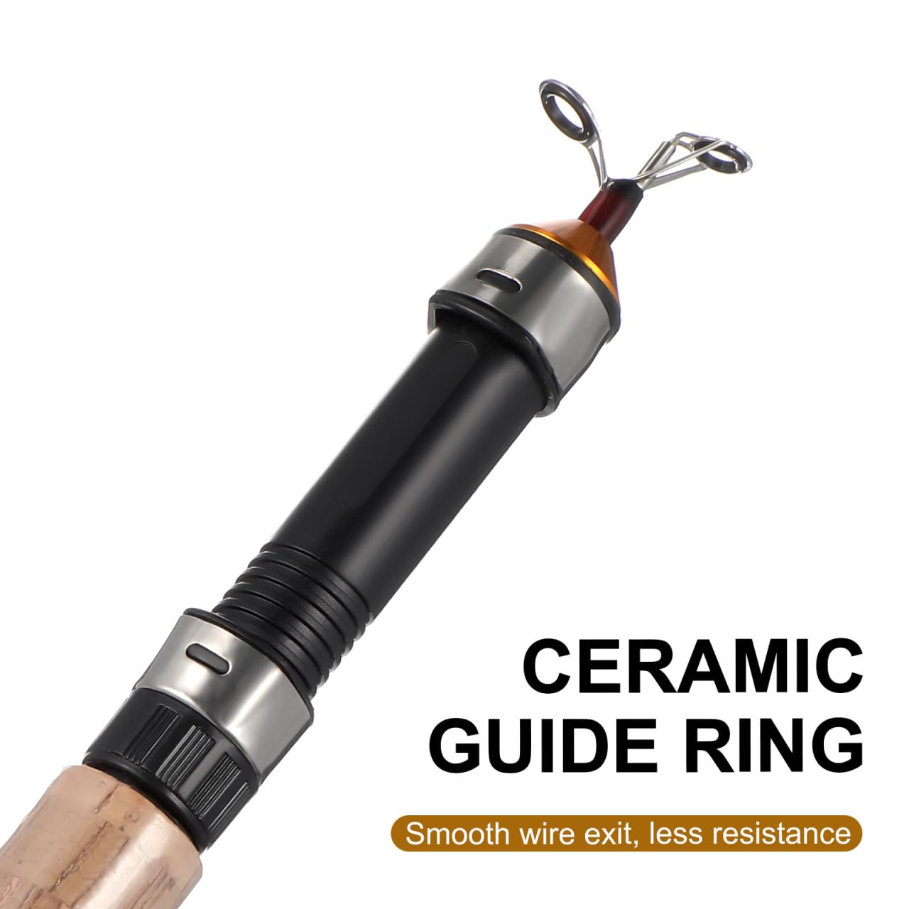 Toyvian Telescopic Ice Fishing Rod Mini Ultra-Light Fishing Pole 25.59In Compact Winter Tackle Tool with 2 Wear-Resistant Guides Reel Not Included