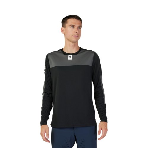 Fox Racing Defend LS Mountain Bike Jersey, Black FOXHEAD, Small