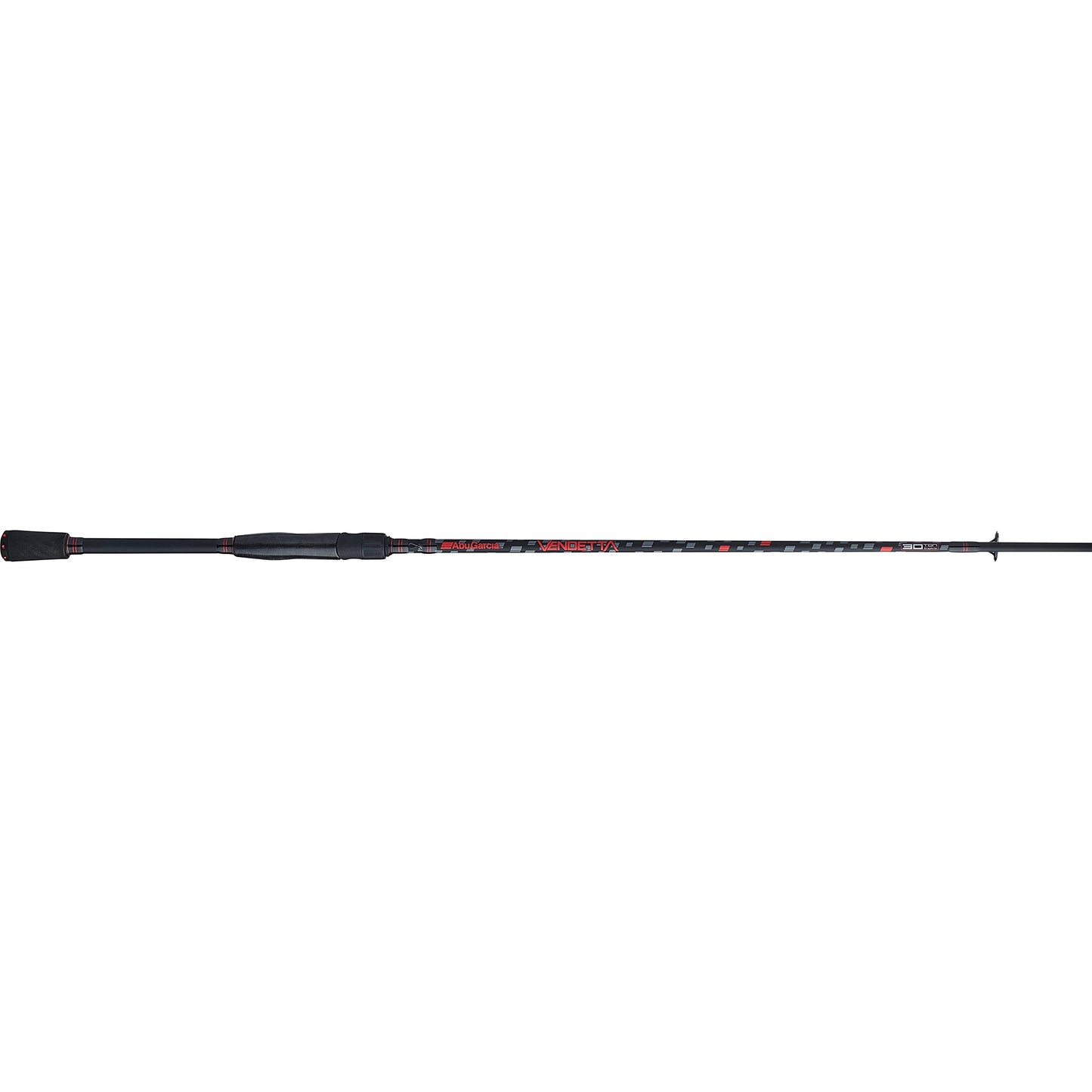 Abu Garcia 6’6” Vendetta Spinning Fishing Rod, 2-Piece Rod, 6-12lb Line Rating, Medium Rod Power, Fast Action, 1/8-1/2 oz. Lure Rating, Black