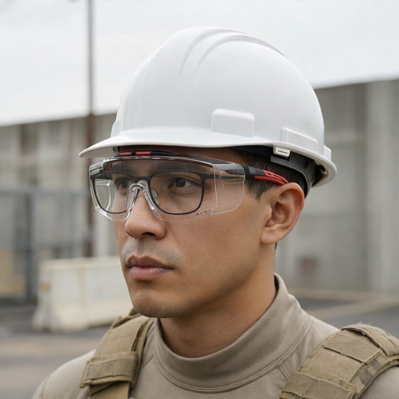 HTS HUNTERSKY Anti-Fog Lab Safety Glasses | Fit Over Eyeglasses Up to 1.88" | 100% UV Protection