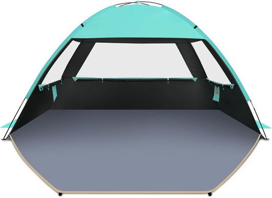 Beach Tent Sun Shelter - UPF 50+ UV Protection | Lightweight & Easy Setup for 3-10 People