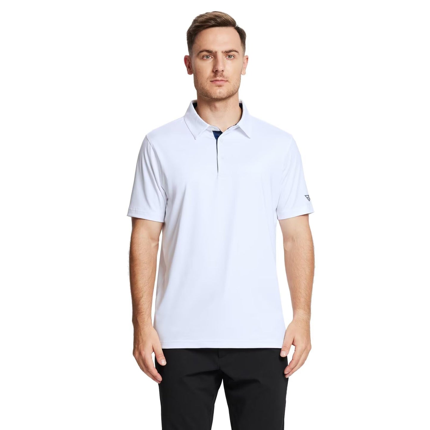 M MAELREG Golf Polo Shirts for Men Short Sleeve Performance Moisture Wicking Quick Dry Casual Collared Men’s Polo Shirts White