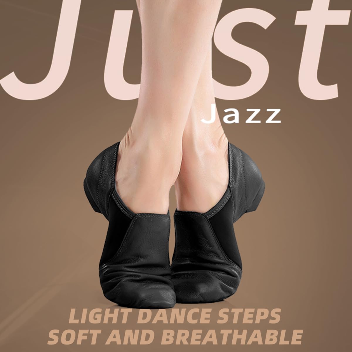 Prcfurdcge Jazz Shoes for Women Men PU Leather Unisex Slip-On Dance Shoes Black 10M