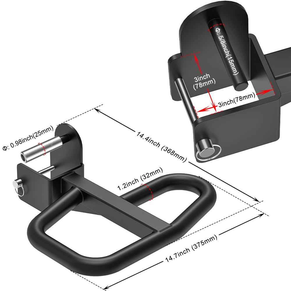 SELEWARE Multi Grip Dip Bar Attachment for 3" x 3" with 5/8" or 1" Hole Power Rack, Wide and Narrow Grip Handles Squat Rack Attachment for Strength Training, 500 lbs Capacity