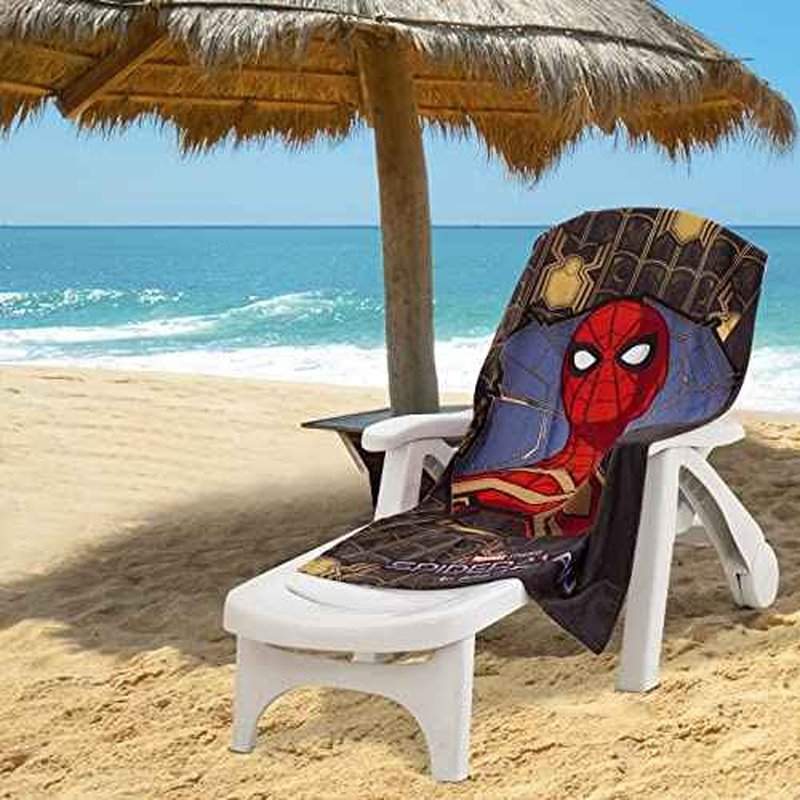 NORTHWEST Spider-Man Beach Towel, 30" x 60", Gold Spiders