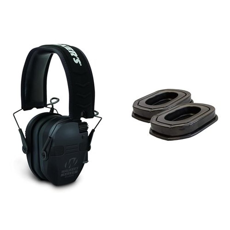 Walker's Game Ear Razor Quad Muff Black Large & Game Ear Gel Filled Ear Pad, Multi