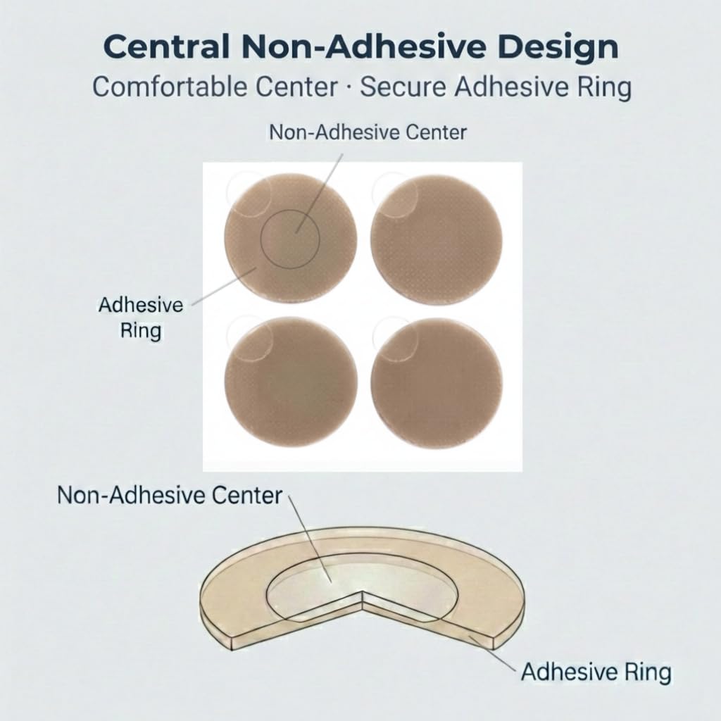Beejong Nipple Covers for Men – Sweatproof, Chafe-Free Protection with Non-Adhesive Center, EWG-Certified Materials (Clear 104 pcs)