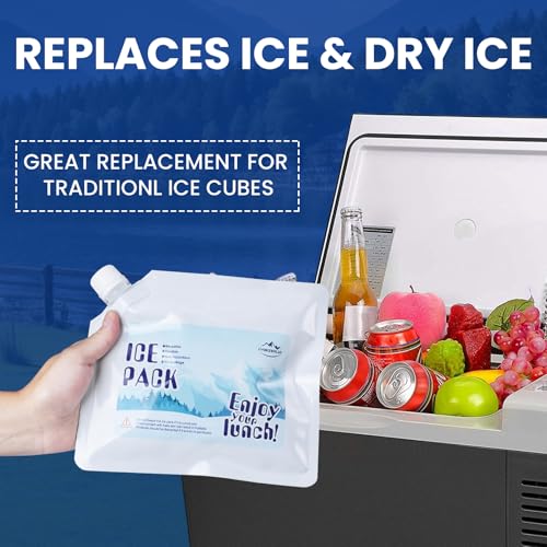 Reusable Ice Packs for Cooler- Long Lasting Cold Freezer Packs for Coolers and Lunch Boxes-Cooler Ice Packs for Camping Gear, Fishing, Road Trips,Beach Must Haves