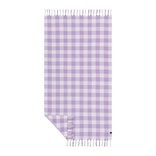 Slowtide Turkish Beach Towel – Ultra Lightweight, Quick-Dry & Sand-Resistant, 100% Sustainably Sourced Cotton with Drawcord Loop – 73 x 38 Inches (Ravello Purple)