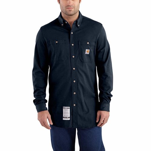 Carhartt mens Flame Resistant Force Cotton Hybrid Shirt, Khaki, Medium US