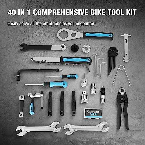 DURATECH 40 Pieces Bike Repair Kit, Complete Bicycle Tool Kit with Storage Case, Bike Tools for Mountain & Road Bikes ? Chain, Tire, Brake, and Pedal Maintenance Set, Great Gift for Men, Women