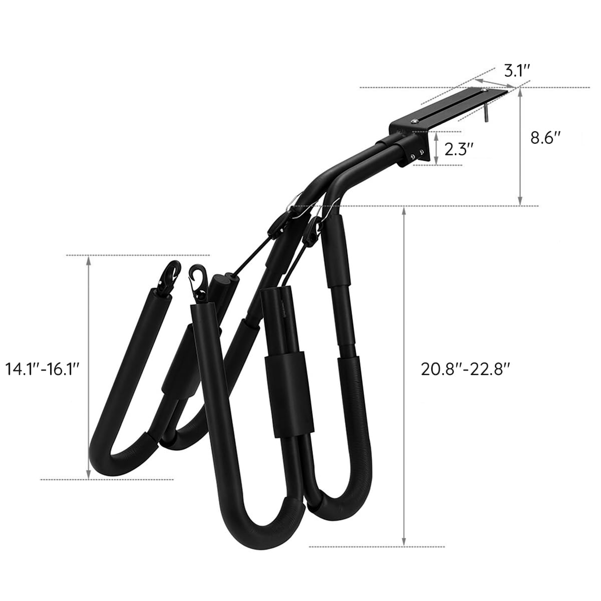 Adjustable Surfboard Rack,with 2 Racks for 2 Surfboards,Aluminum Alloy Surfboard Rack and Holder with Mounting HardwareEasy Install for Motorcycle,Bicycle