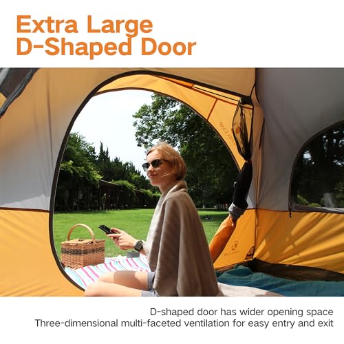 Camping Tent, 3/4 Person Dome Tent Backpacking Instant Tent with Easy Setup, Waterproof Lightweight Portable Pop Up Tent for Camping, Hiking, Mountaineering or Beach, Includes Wind Rope and Carry Bag