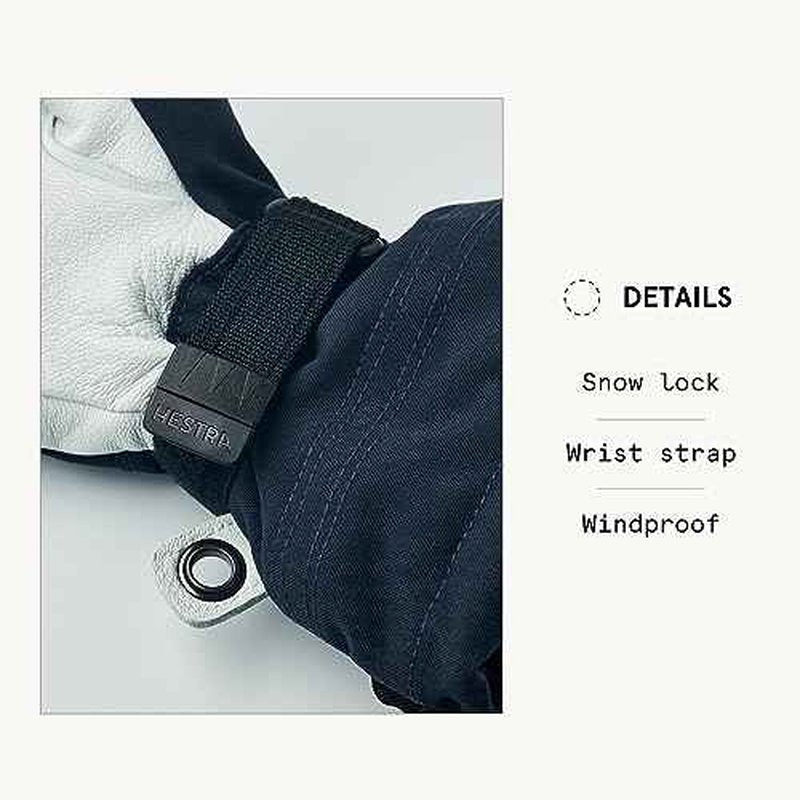 Hestra Army Leather Heli Ski Junior Glove (Youth 4-13yrs) | Waterproof, Insulated Classic 5-Finger Leather Kids Gloves for Winter, Skiing & Playing in The Snow