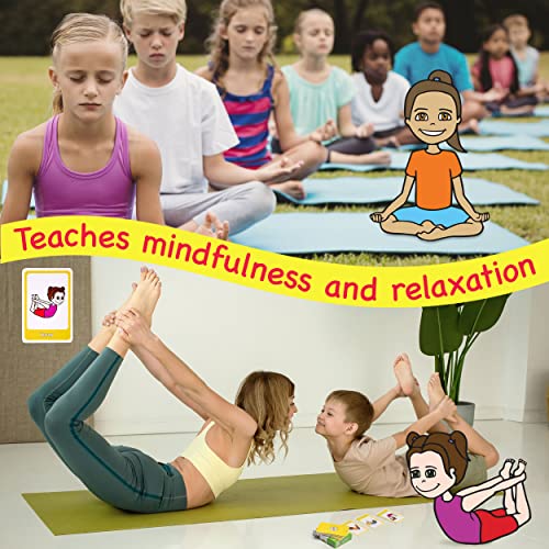 Yoga Cards for Kids - Fun Yoga Pretzels for a Yoga Kid, Yoga Exercises Cards & Kids Yoga Cards, Play Yoga Games for Children & Memory Yoga Game, Yoga Games for Kids, Yoga Preschool - Kids Meditation.