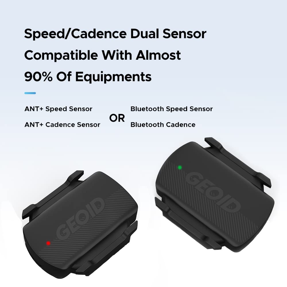GEOID CS600 Cadence/Speed Sensor for Cycling, ANT+/Bluetooth Wireless Bicycle RPM Sensor Compatible with Bike Computers, Sport Watches, iOS/Android APPS