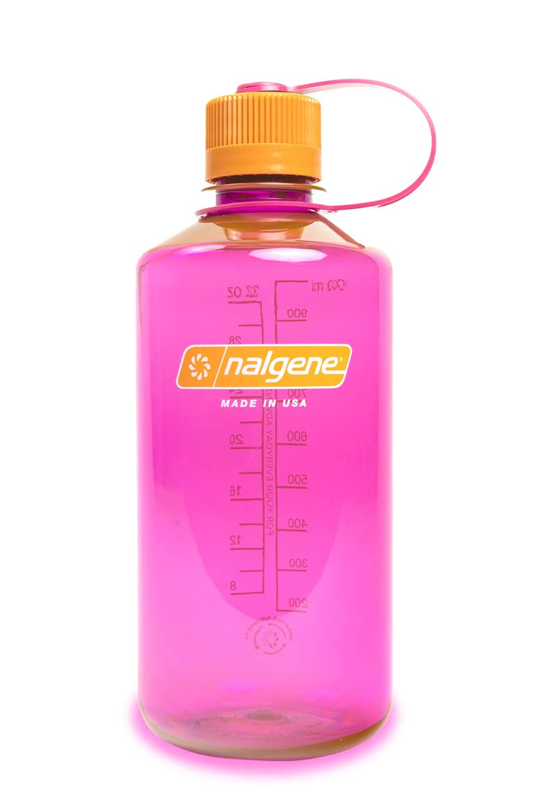 Nalgene Sustain Tritan BPA-Free Water Bottle Made with Material Derived from 50% Plastic Waste, 32 OZ, Narrow Mouth, Flamingo Pink