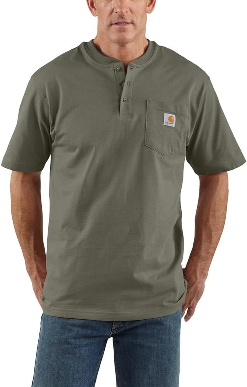 Carhartt Men's Loose Fit Dearborn Henley T-Shirt - Comfortable Cotton Blend | Casual Wear