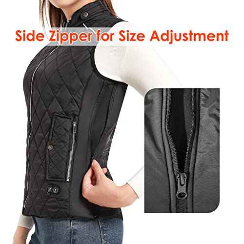 SEMANJLL Heated Vest for Women, 6 Heated Zones Neck Heating Women Heated Vest Coat(10000mAh Battery Pack Included