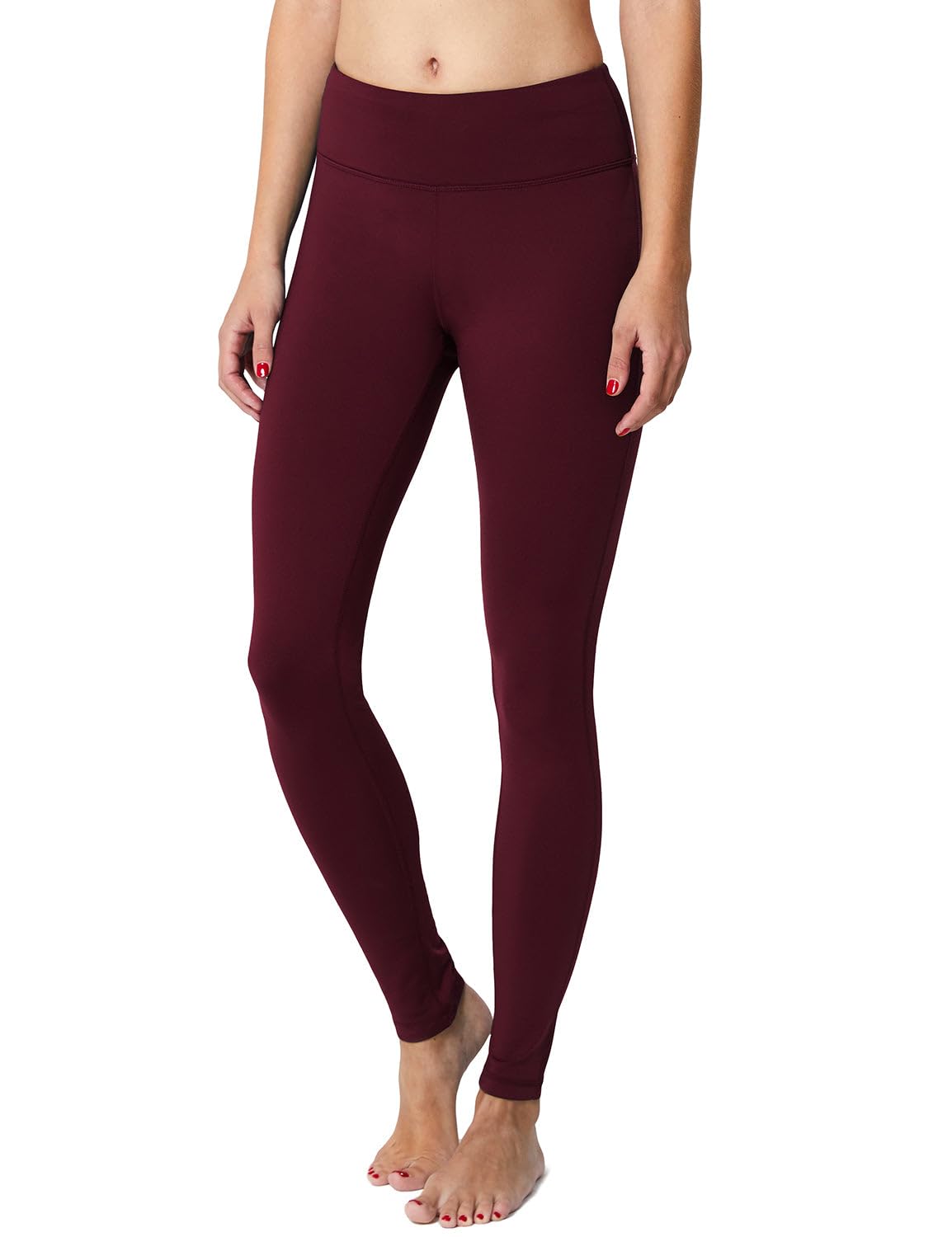 baleaf Winter Clothing for Women Leggings Fleece Lined Tights Thermal Warm Thick Yoga Pants Cold Weather Gear Ruby Wine S
