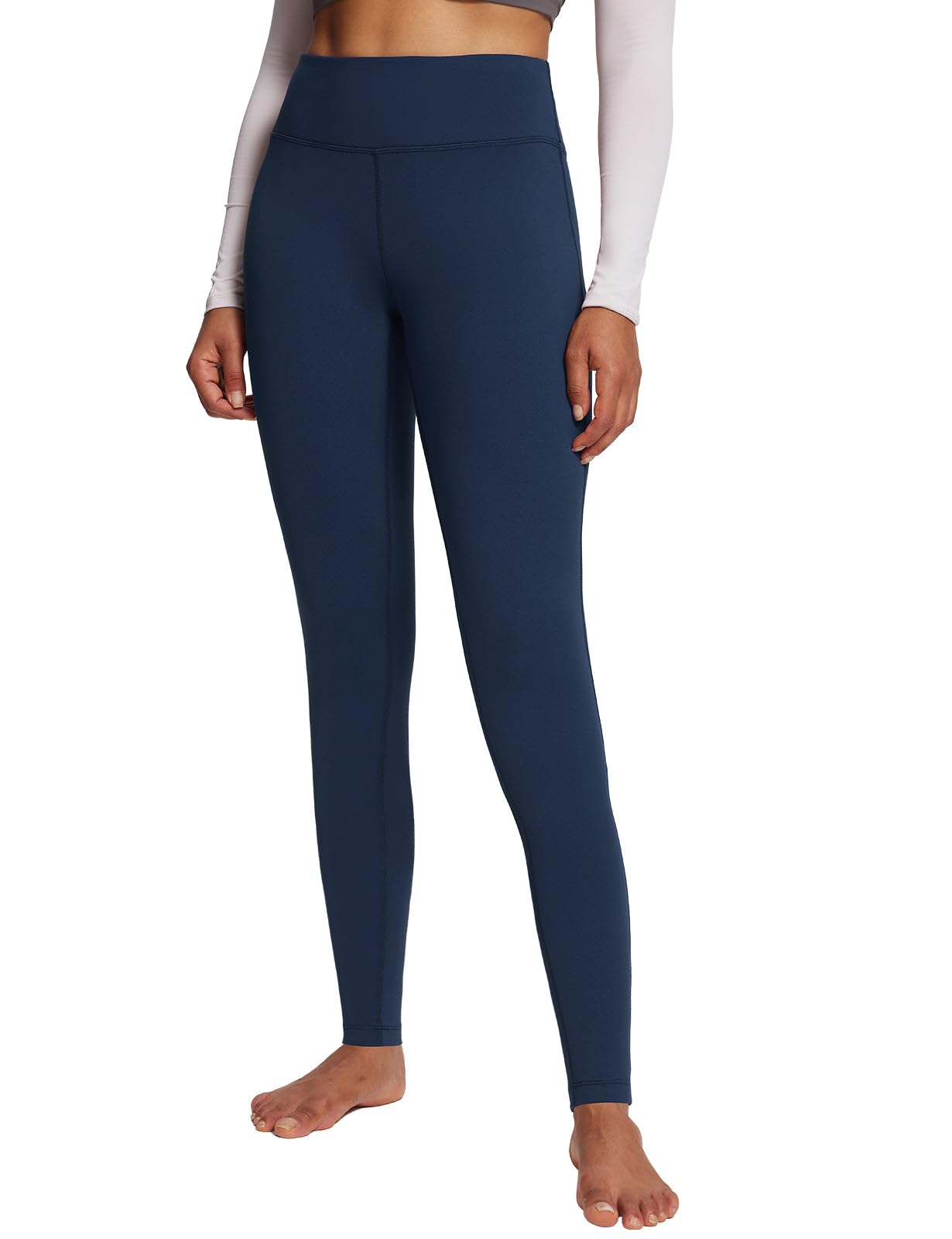 baleaf Winter Clothing for Women Leggings Fleece Lined Tights Thermal Warm Thick Yoga Pants Cold Weather Gear Dark Blue XXXL