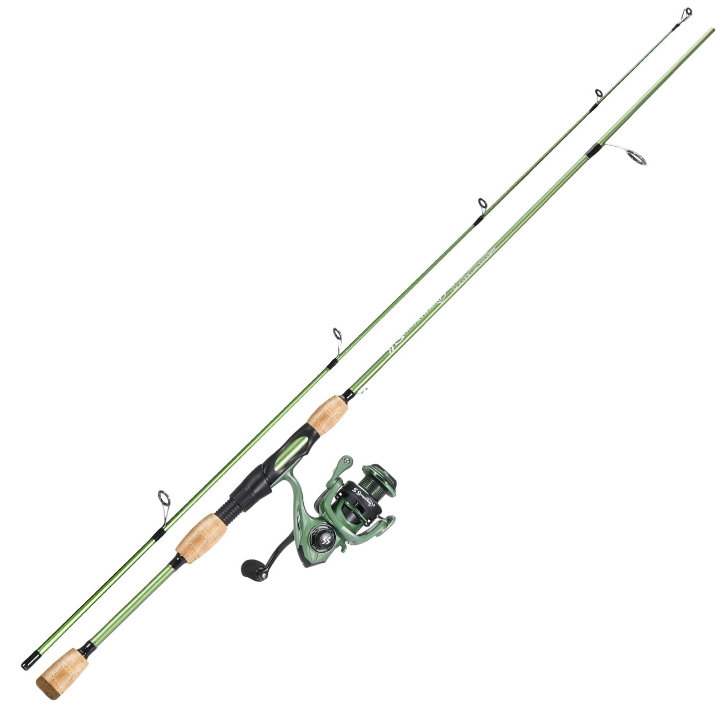 Sougayilang Fishing Rod Reel Combos, Graphite 2Pc Blanks Fishing Pole with Casting & Spinning Reel, Stainless Steel Guides- Spinning 7'0" with 2000 Reel
