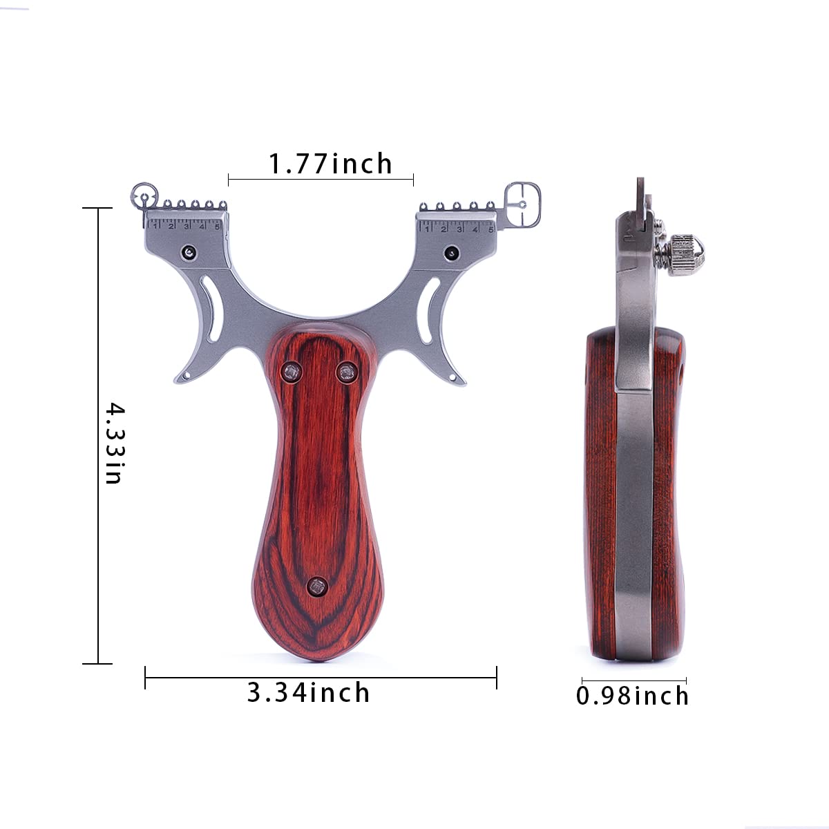 IITFSTC Outdoor Professional Solid Stainless Steel High Velocity Catapult Slingshot Set for Adults Hunting with 1 Ammo Pouch 100 Slingshots Ammo Balls & 10 Replacement Rubber Bands & 4 Target