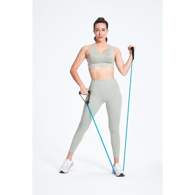 Single Resistance Bands with Handles for Working Out Women and Men, Exercise Bands with Door Anchor, Stretch Bands for Home Workouts, Simple Guide Included (Light-red-20 lbs)