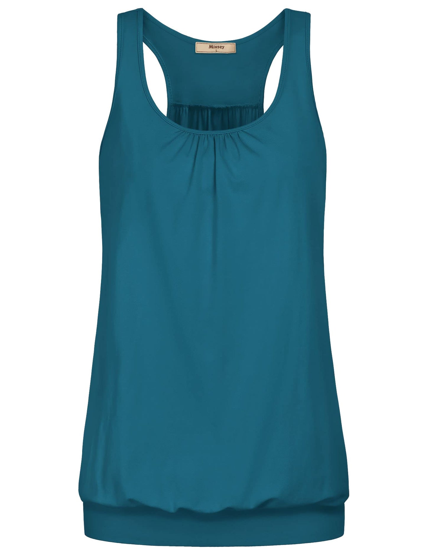 Miusey Tunic Workout Tops for Women Racerback Tank Tops Athletic Loose Fitting Tank Tops Yoga Shirts Gym Clothes Dark Cyan Medium